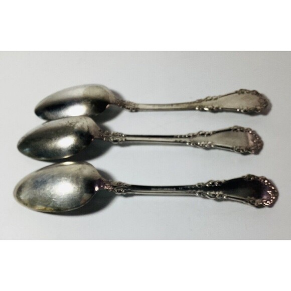 Tea Spoons 1847 Rogers Silver Plate XS Set Of Three Vintage - Picture 4 of 5